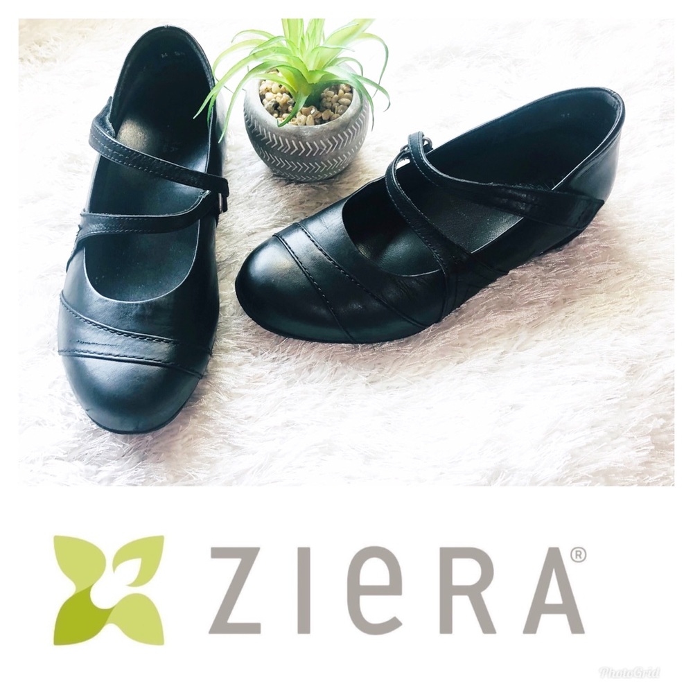 Ziera Black Leather Maryjane Flats | Shoes 🌸
